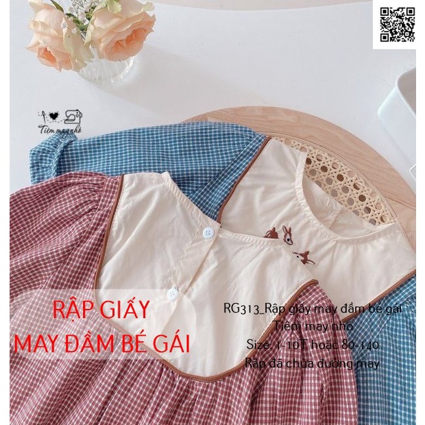 RG313_Rập giấy may váy dài tay cho bé