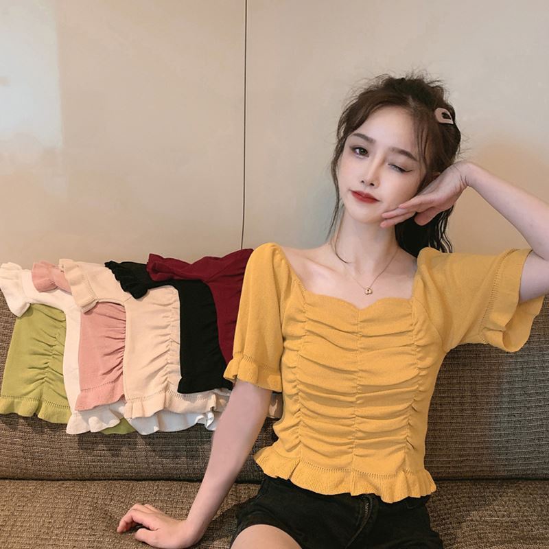 NZN Áo Sơ Mi Tay Ngắn Dáng Ôm Phong Cách Retro Thời Trang Mùa Hè Mới Cho Nữ