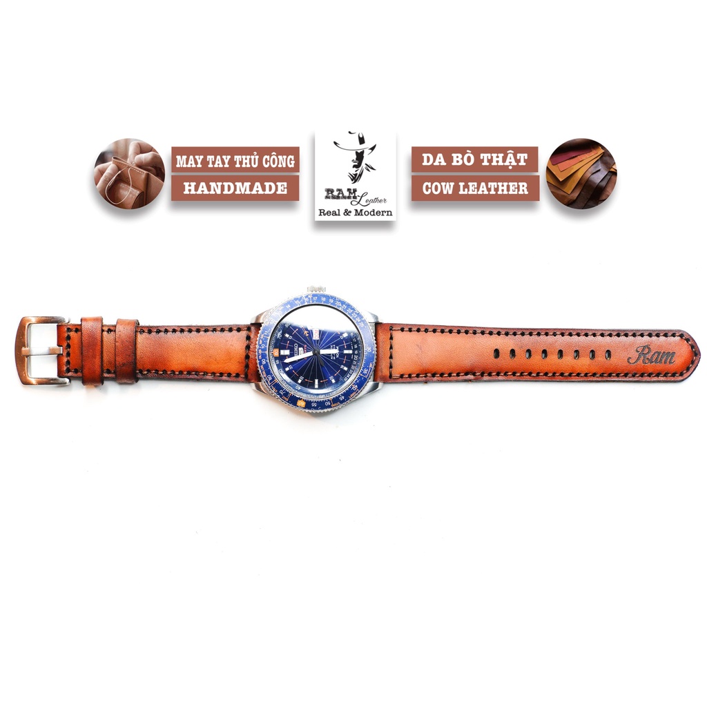 Bộ Sưu Tập Dây Đồng Hồ OMEGA Da Bò Thật - Chính Hãng RAM Leather Bền Đẹp