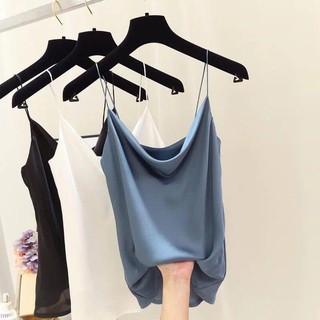 Áo cổ đổ 2 Dây lụa satin cao cấp