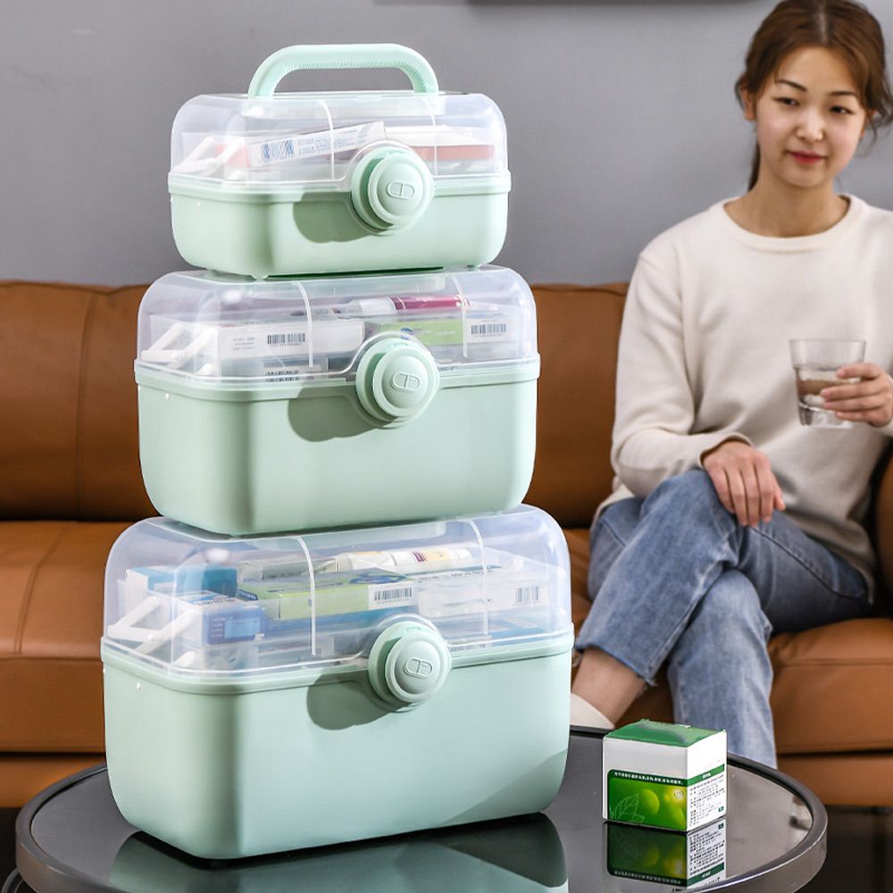 Hộp đựng thuốc 3 tầng có tay cầm tiện lợi