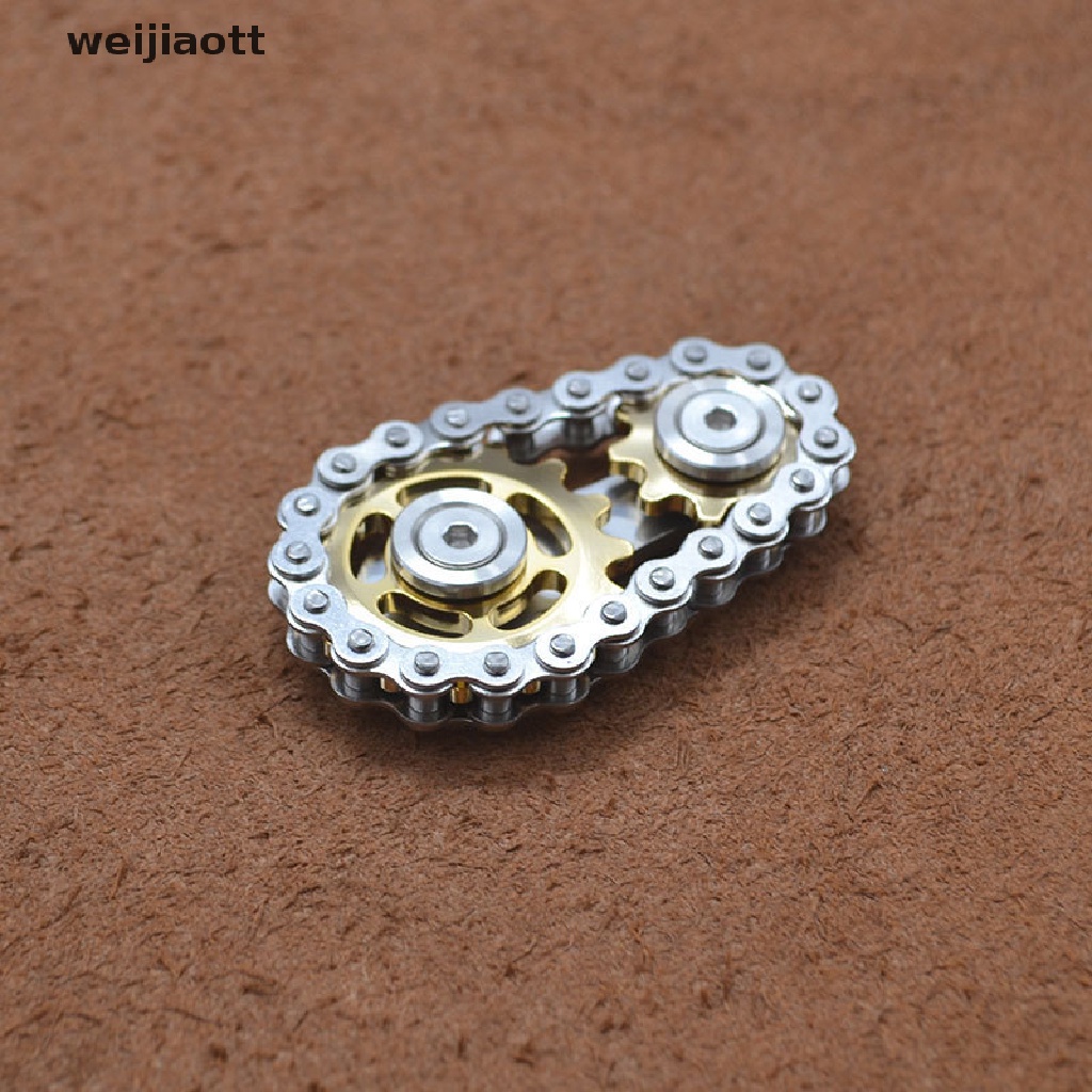 weijiaott Sprockets Flywheel Fingertip Gyro Sprockets Chains EDC Metal Toy Gear Spinner WT