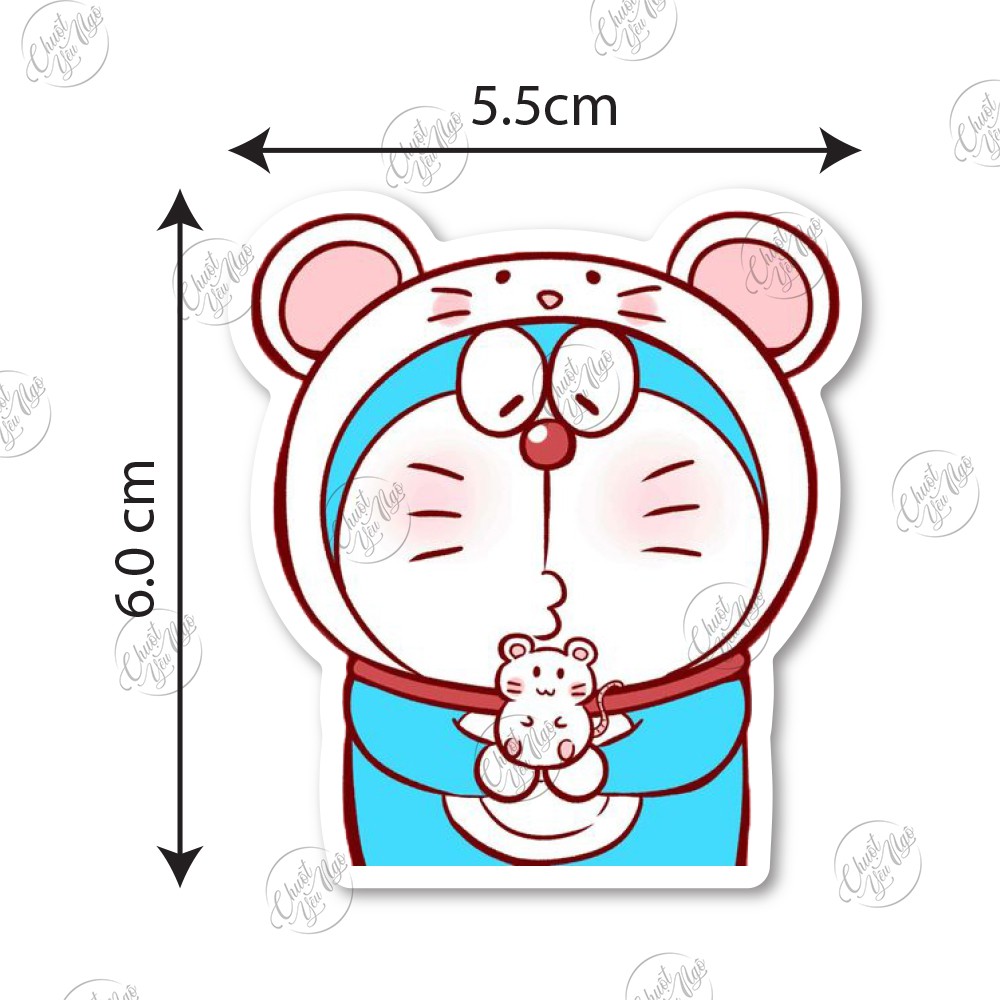 Combo 50/100/150 mẫu sticker hình dán chủ đề Đô Rê Mon cosplay chống nước dán điện thoại, laptop, khá bảnh