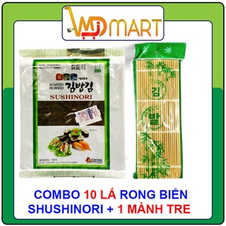 Combo 10 lá Rong Biển Cuộn KimBap + 1 Mành Tre Tròn Cuộn Kimbap