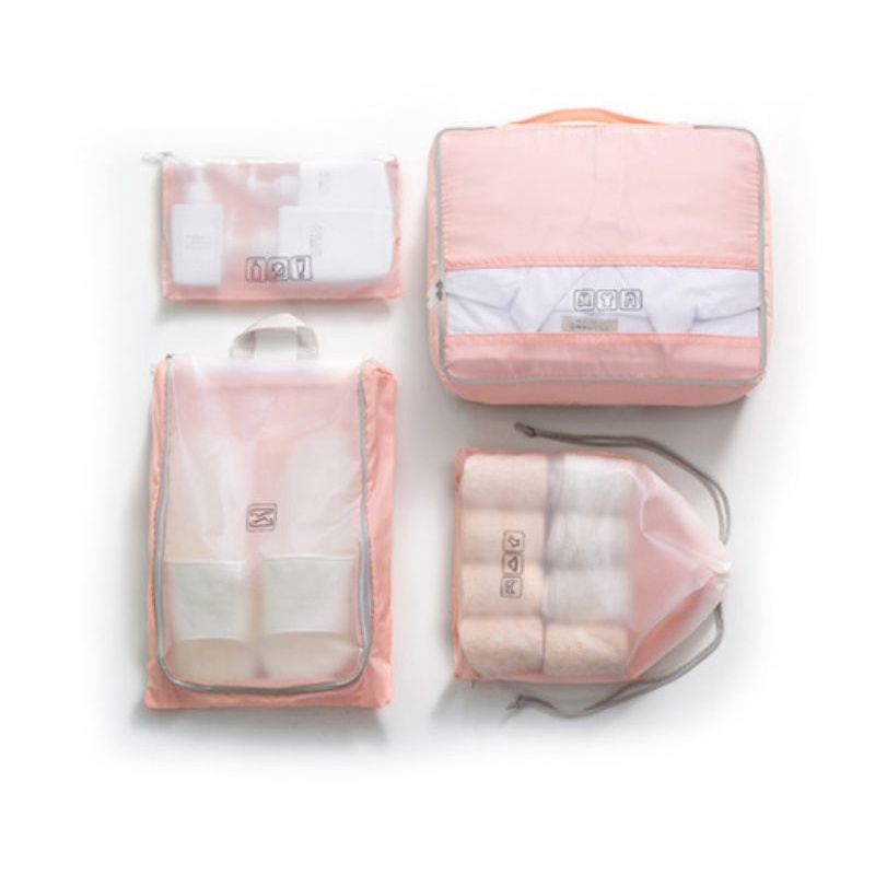 Bộ 4 túi du lịch chống thấm nước - Túi đựng quần áo , mỹ phẩm , tất vớ tiện dụng