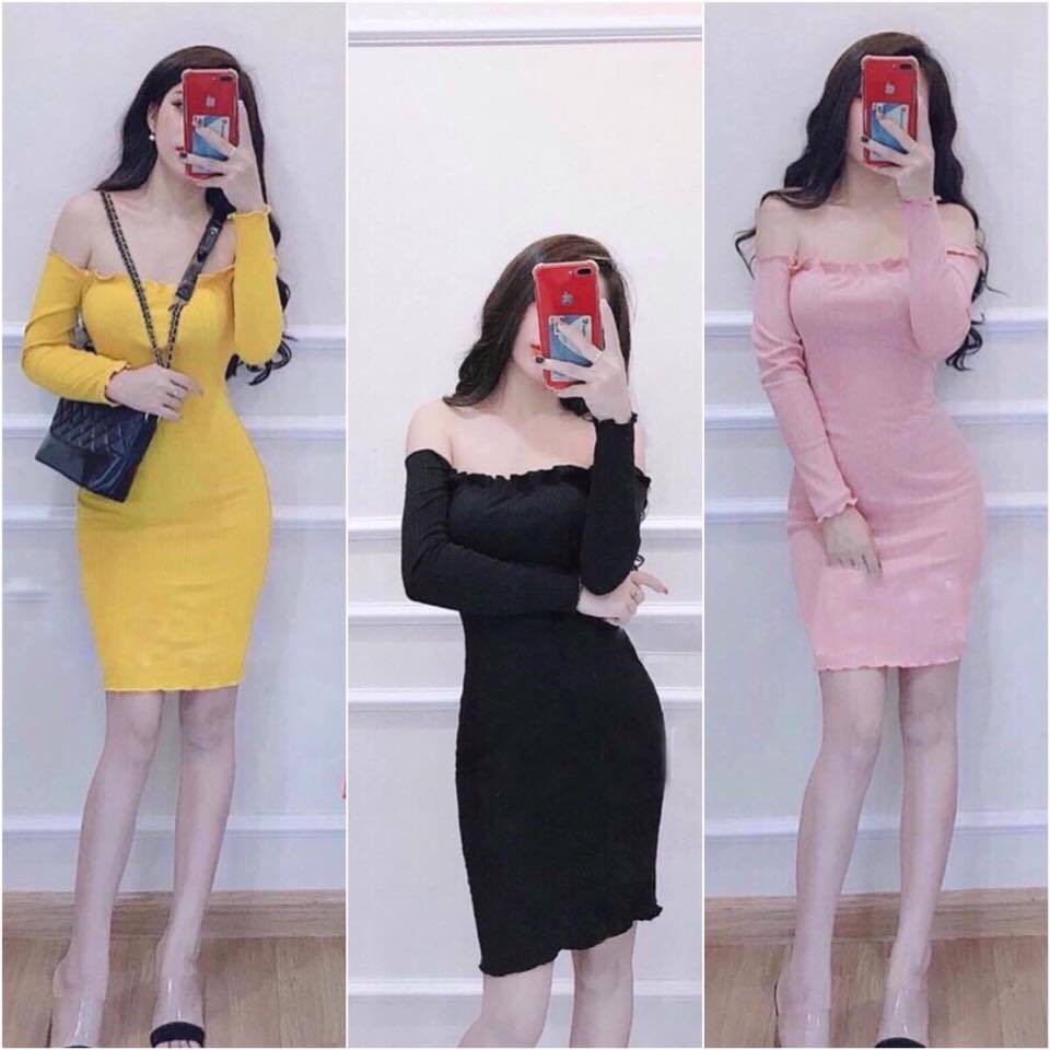 Đầm Body Sexy Trể Vai Tay Dài | BigBuy360 - bigbuy360.vn