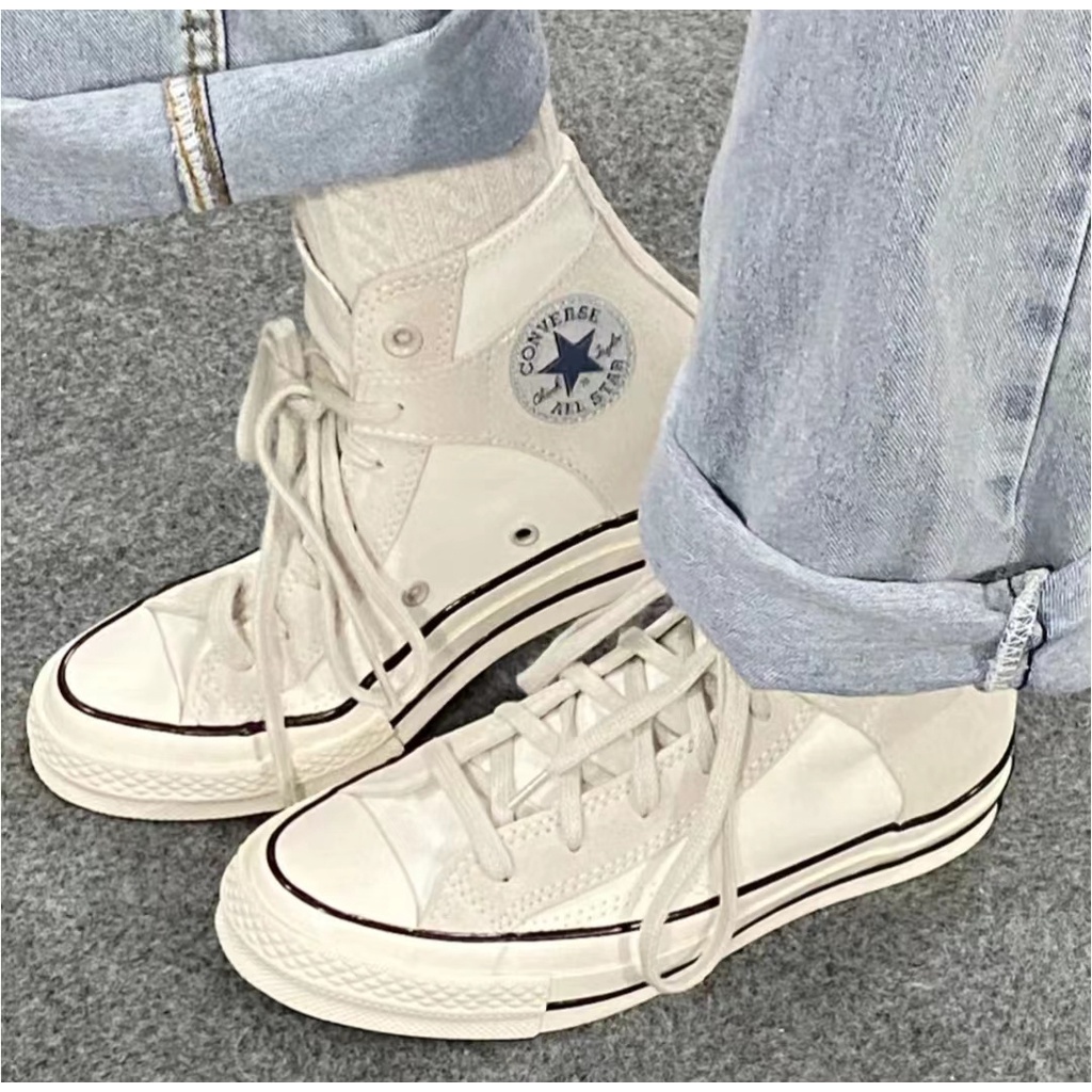 Giày Thể Thao Converse all Star Vải canvas Đế Cao Su Phối Màu Trắng Thời Trang Cho Nam Và Nữ 20