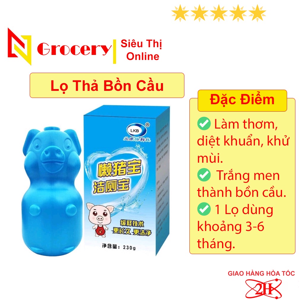 Lọ Thả Bồn Cầu Hình Heo, Khử Mùi Hôi, Tiêu Diệt Vi Khuẩn, 1 Lọ Dùng Được Trong Khoảng Từ 3 đến 6 Tháng