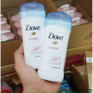 [Hàng Mỹ] Lăn nách khử mùi nữ Dove Powder 24h Invisible Solid 74g