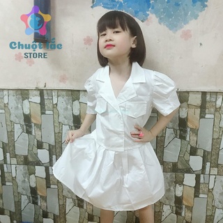 Sét váy cho bé gái kiểu vest size đại kate lụa 15-30kg