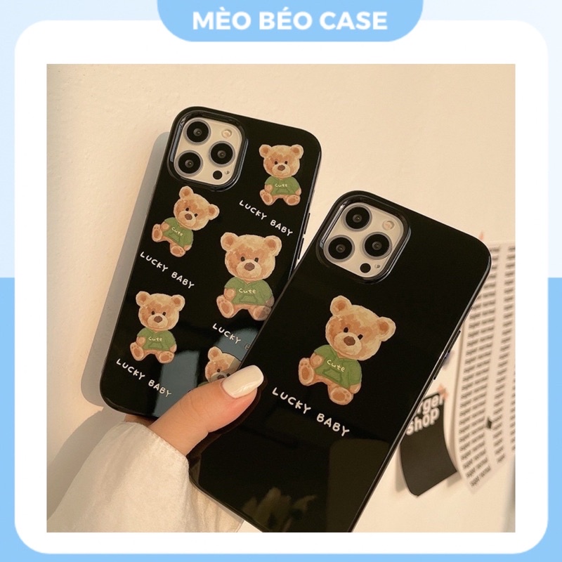 (SIÊU RẺ) Ốp iphone gấu đen Lucky baby 6/6plus/6s/6splus/7/7plus/8/8plus/x/xr/xs/11/12/13/pro/max/plus/promax