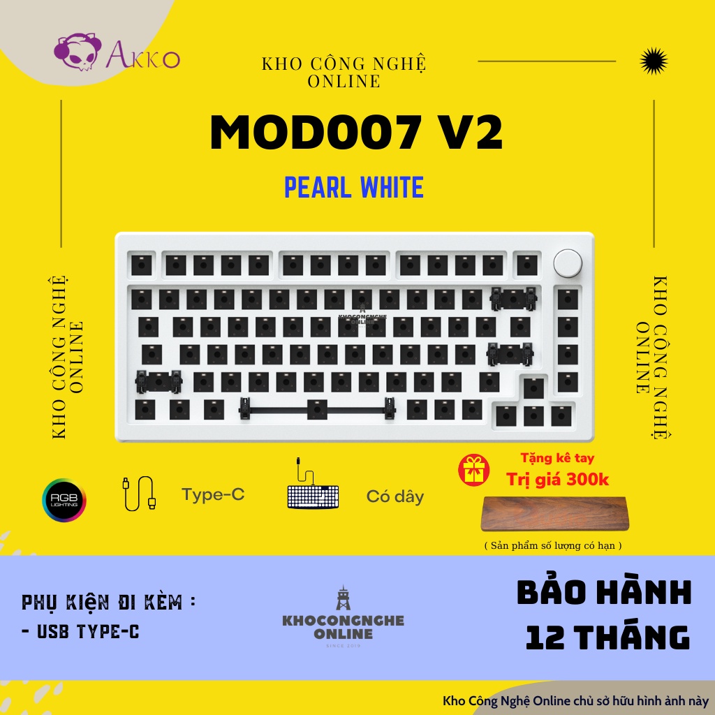 Kit bàn phím cơ AKKO Designer Studio MOD007 | MOD007 v2 (Hotswap 5 pin / RGB / Foam tiêu âm / Gasket Mount)