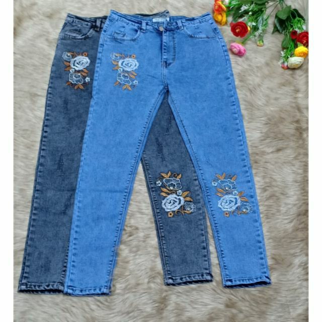Quần jeans thêu hoa size to (70kg)