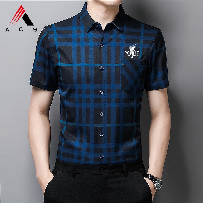 Áo Sơ Mi Tay Ngắn Kẻ Sọc 4 Màu Sắc Trẻ Trung Cho Nam Giới