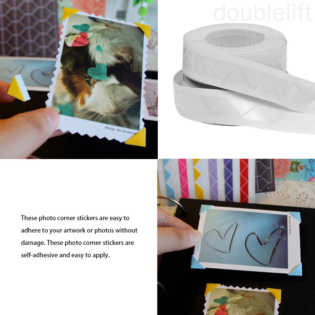 Cuộn 250 Miếng Dán Góc Khung Ảnh Trang Trí Sổ Tay