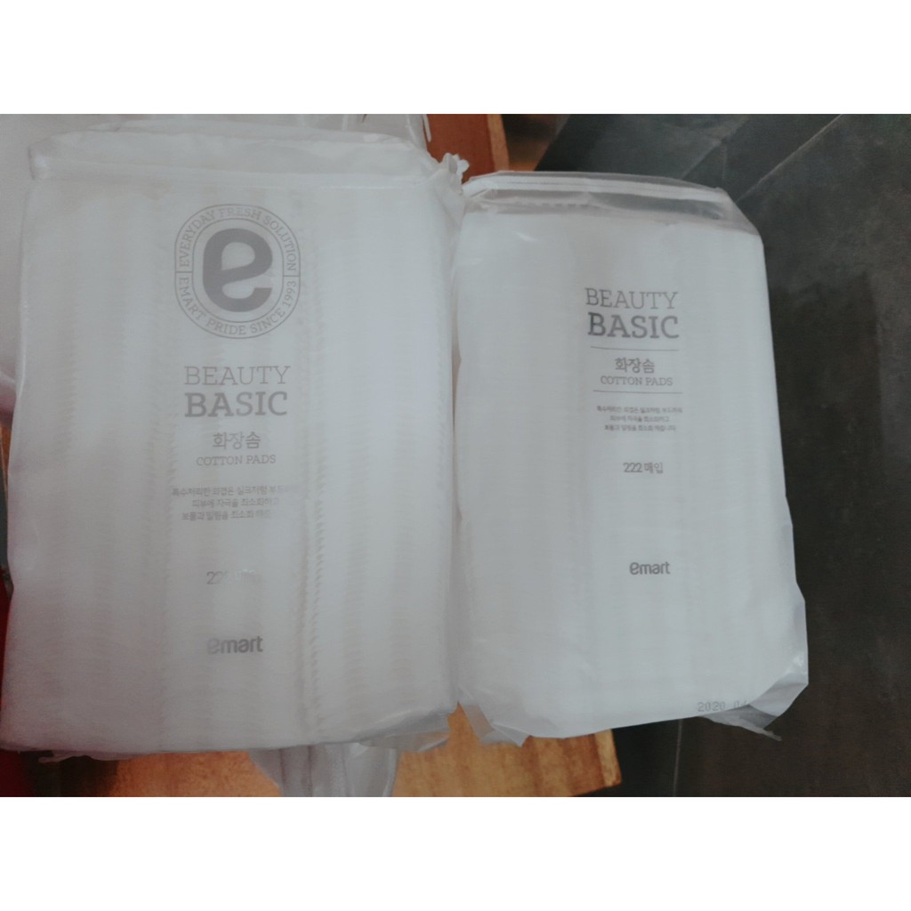 [Tem Chính Hãng ] Bông tẩy trang Emart BEAUTY BASIC 222 COTTON PADS