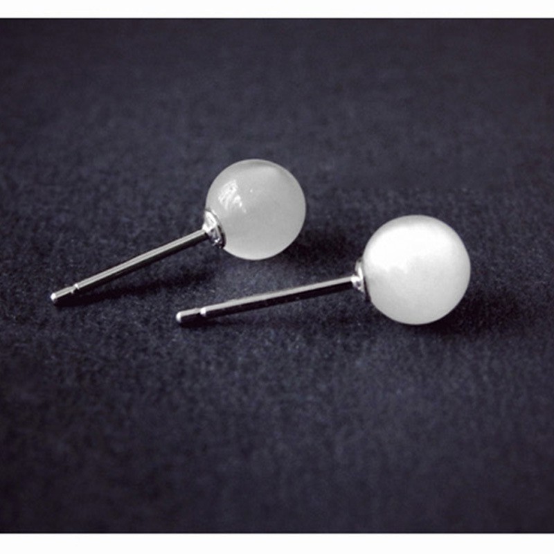 Bông tai bạc 925 cho phụ nữ ánh trăng opal đồ trang sức thời trang cổ điển