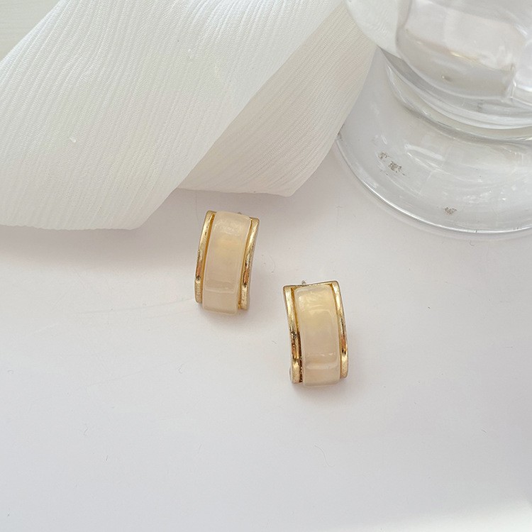 Khuyên tai kẹp không bấm lỗ chốt cố định K212 bằng hợp kim mạ vàng hình chữ C dáng ngắn Leous Accessories