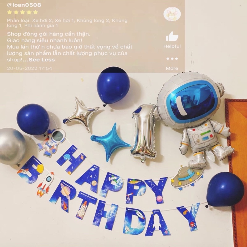 Trang trí sinh nhật xe hơi, khủng long, phi hành gia cho bé siêu đơn giản