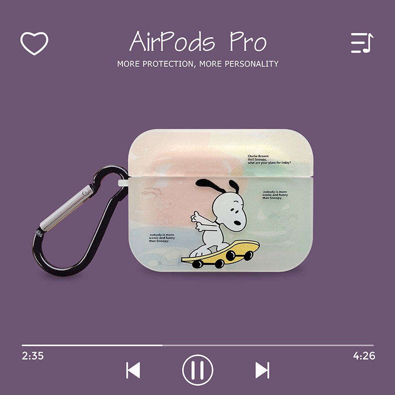 Vỏ Bảo Vệ Hộp Sạc Tai Nghe Airpods1 2 3 Pro Bluetooth Không Dây Chất Lượng Cao Bằng Silicon TPU Nhám Hình Snoopy Dễ Thương