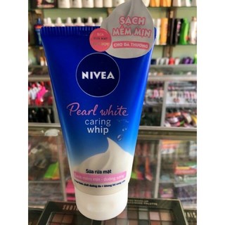 Sửa rửa mặt trắng da sạch nhờn NIVEA caring whip giúp sạch mềm mịn và giảm nhờn