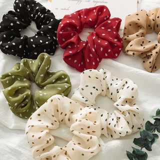 Cột tóc Scrunchies chấm bi nhiều màu cute