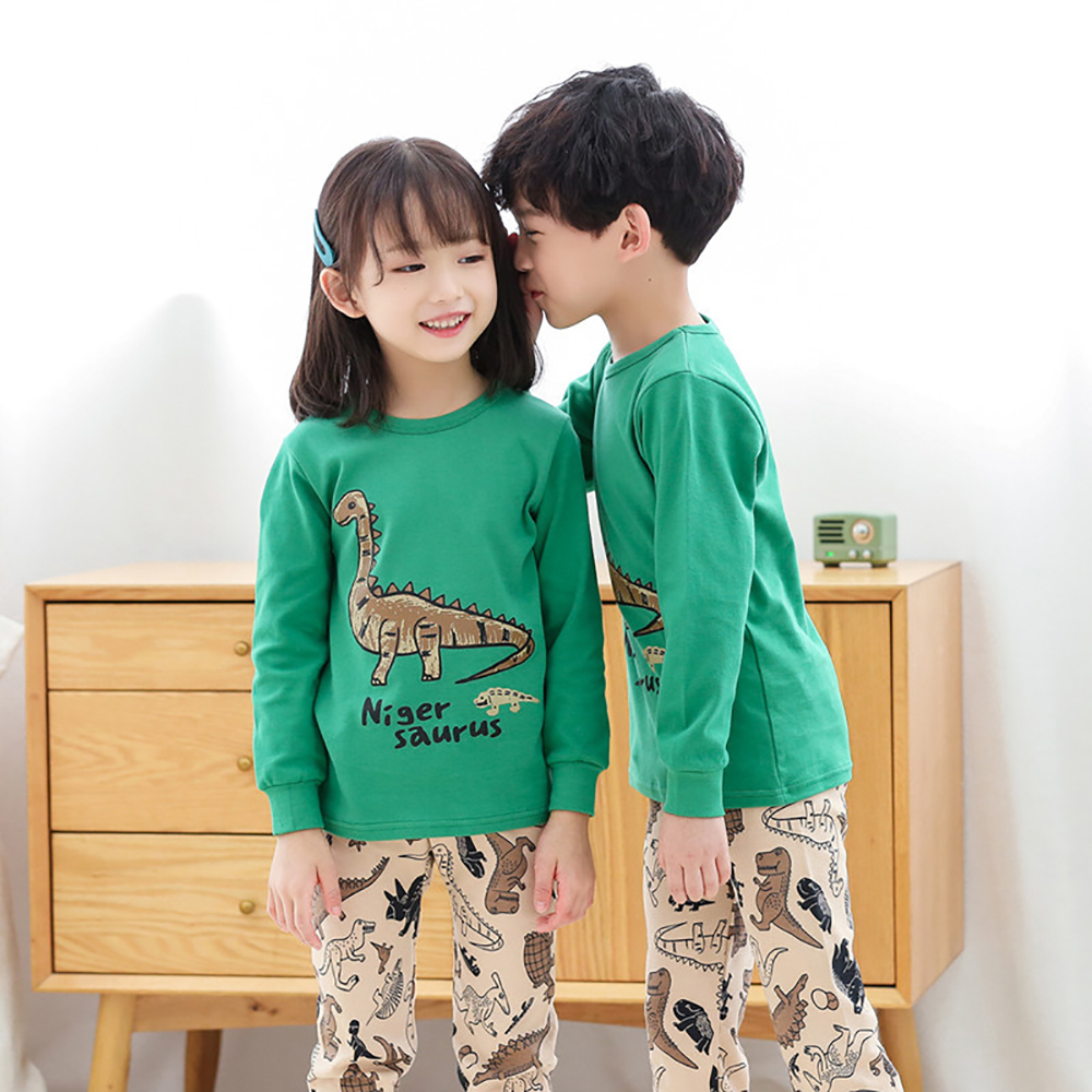 Children Cotton Pajama Set Long Sleeve Cartoon Cute Boys Underwear