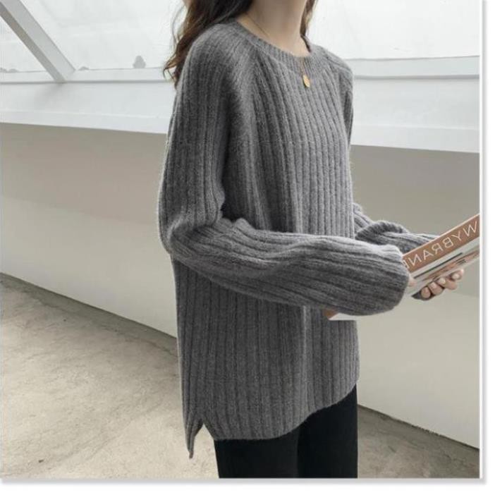 ( BH 1 đổi 1 ) Áo Len Cổ Tròn Sọc Dọc Vạt Chéo " :; ^