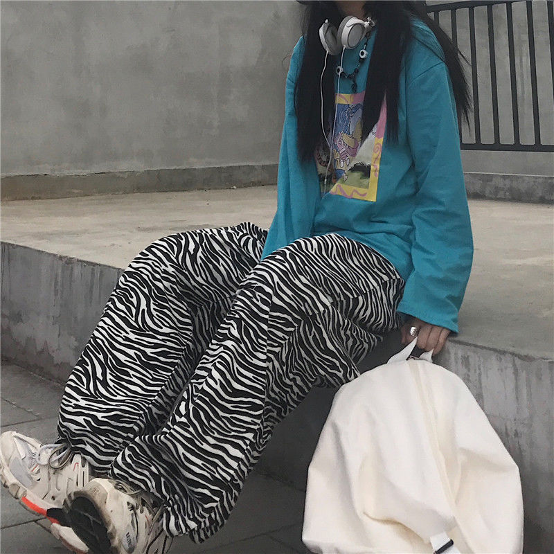 Quần Dài Dáng Rộng In Họa Tiết Ngựa Vằn Kiểu Hàn Quốc Cá Tính | BigBuy360 - bigbuy360.vn