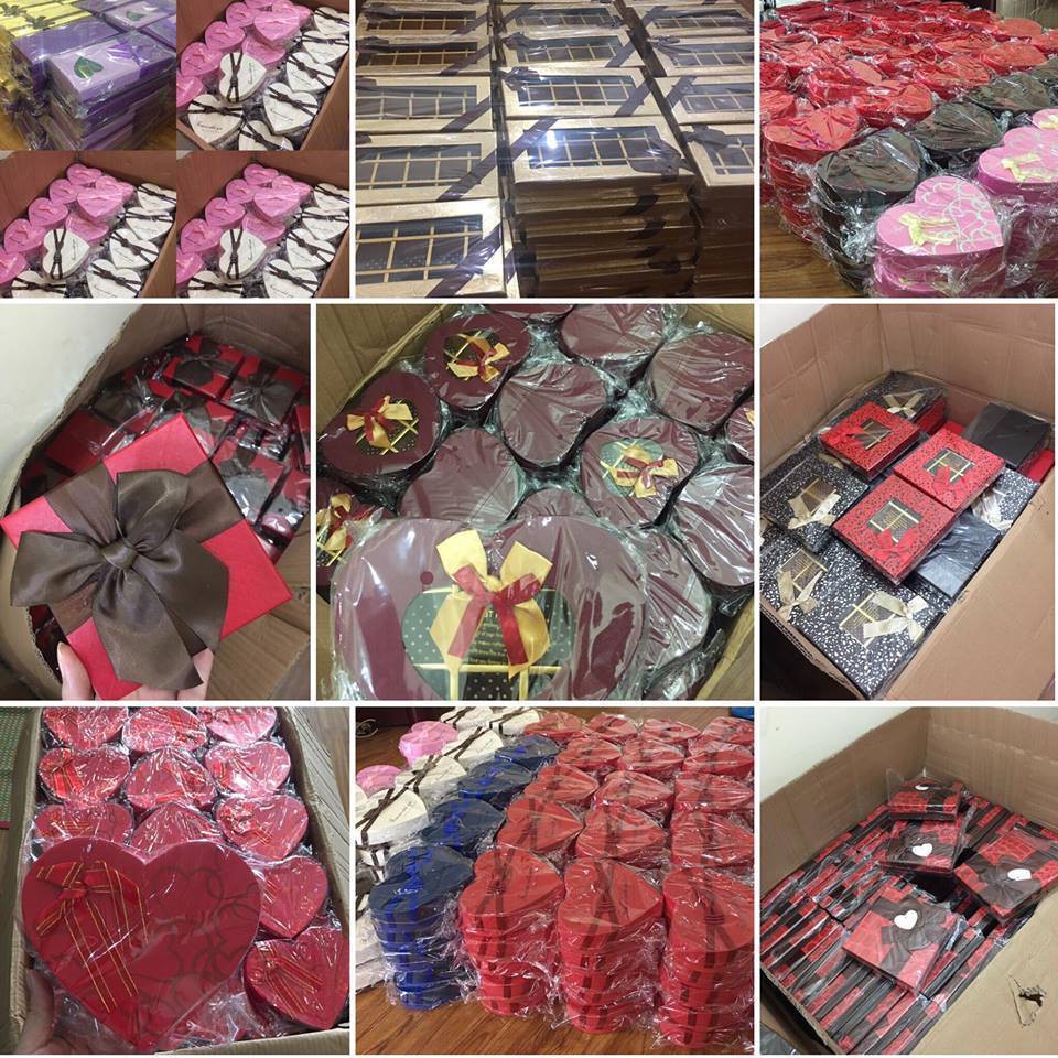 Hộp đựng socola hình chữ nhật cho ngày Valentine nhiều mẫu