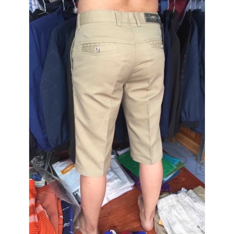 Quần Short Ngố Thô Kaki Nam Trung Niên Trung Tuổi Cao Cấp