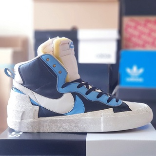 Giày Nike Blazer Mid sacai White Black Legend Blue, size 42.5, real 2hand