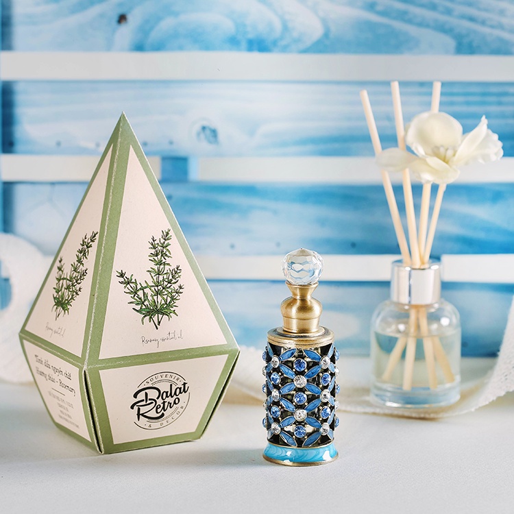 Tinh dầu nguyên chất, hương thảo rosemary, 10ml, hộp, mẫu ether, Dalat Retro