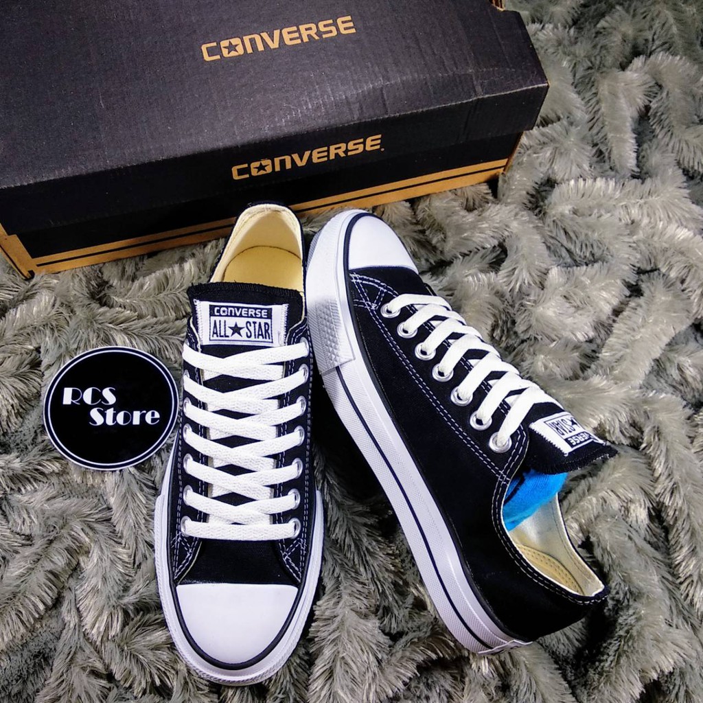 Giày Thể Thao Converse Allstar Clasik Cổ Thấp Phối Màu Đen Trắng Thời Trang Cao Cấp