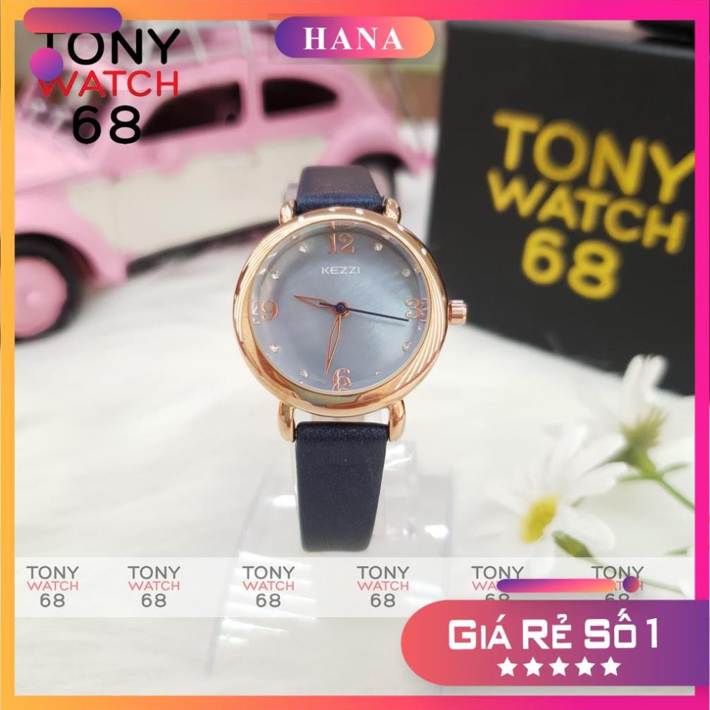 Đồng hồ nữ Kezzi đẹp chính hãng mặt ngọc trai chống nước Tony Watch 68