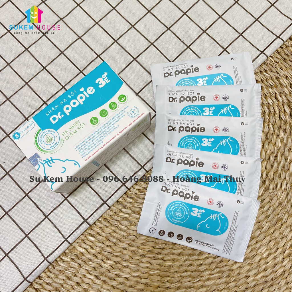 Khăn lau hạ sốt Dr.Papie 0m+, 3m+