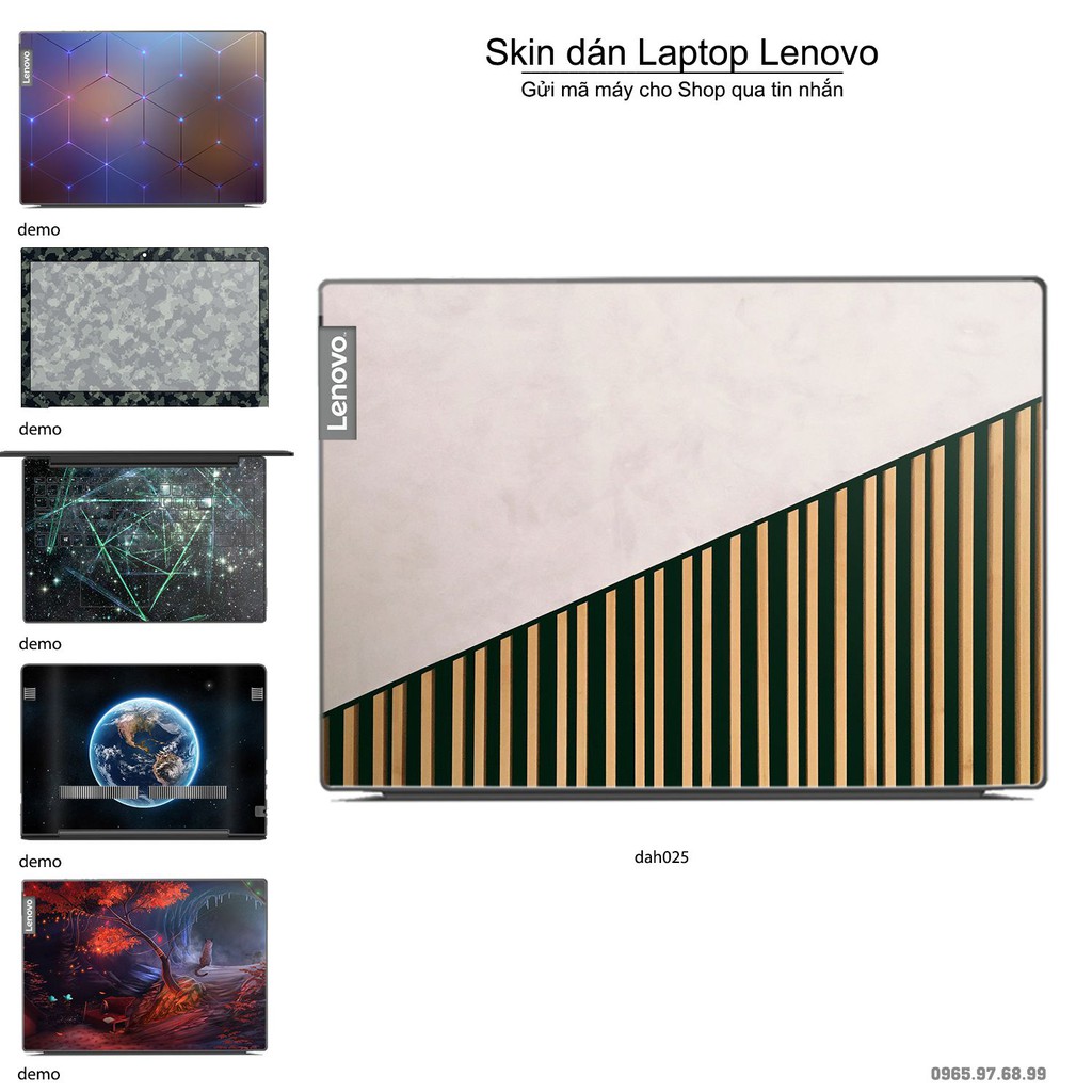 Skin dán Laptop Lenovo in hình đá phối gỗ - dah025 (inbox mã máy cho Shop)