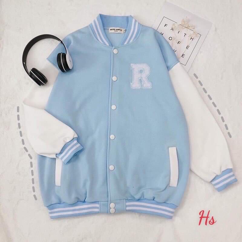 Áo bomber cúc bấm thêu nổi HSU1
