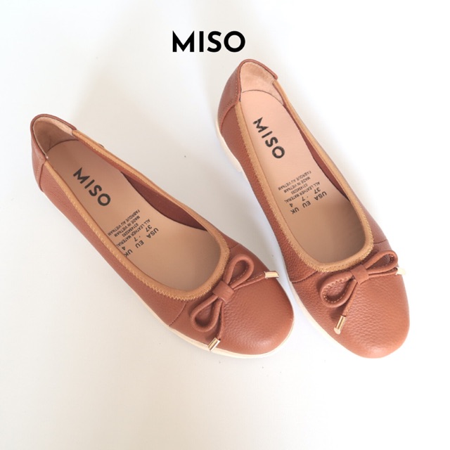 Giày búp bê nữ basic da thật đế thể thao phối nơ M1005 | BigBuy360 - bigbuy360.vn