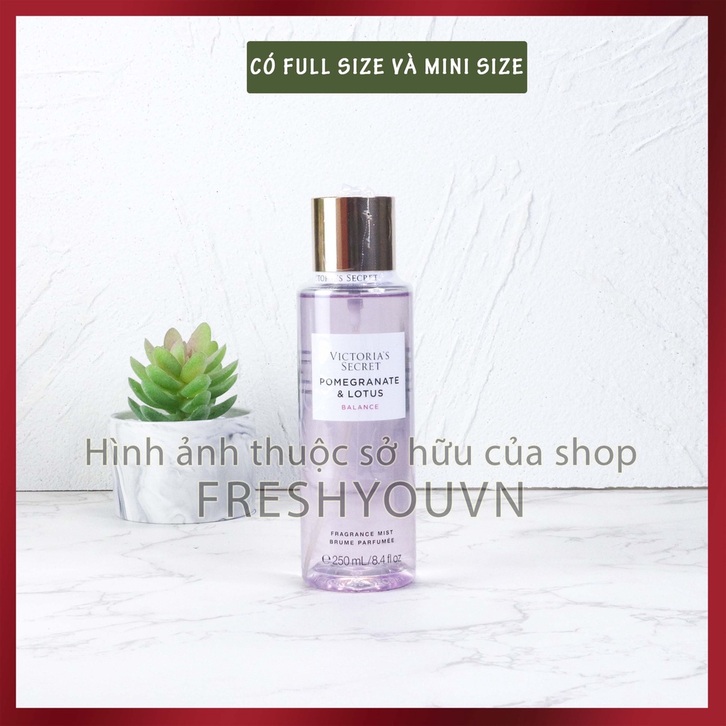 Pomegranate & Lotus - Xịt thơm toàn thân body mist khác Victoria's Secret - Trái cây  -  Natural Beauty