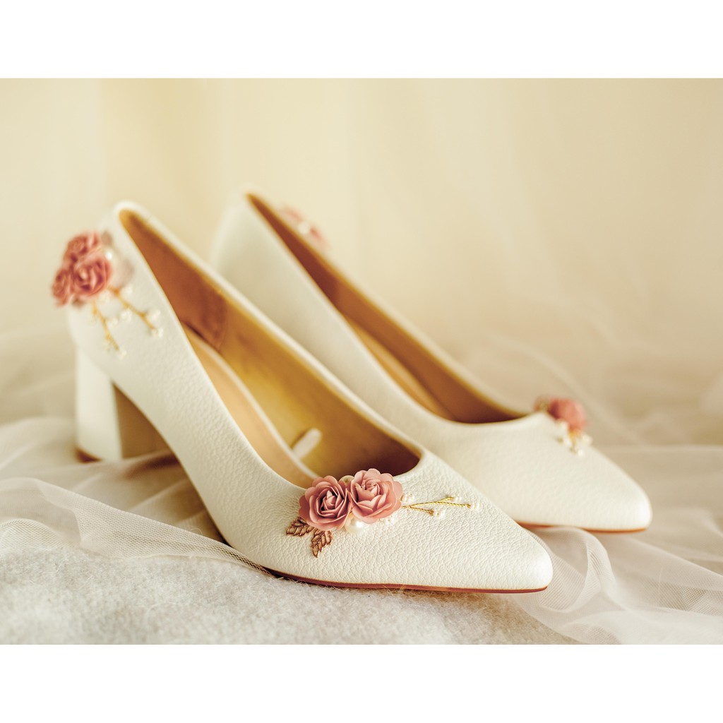 GIÀY CƯỚI - GIÀY CÔ DÂU H79 THUYỀN HOA HỒNG - WEDDING SHOES