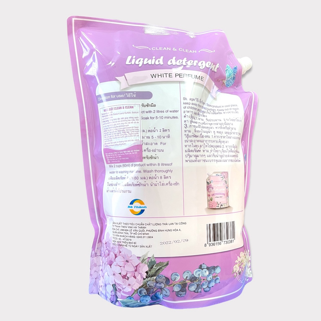 Nước giặt Clean &amp; Clean hương thơm dịu nhẹ an toàn cho gia đình 1.8l NPP G20shop