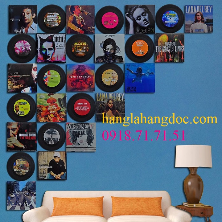 Mô hình đĩa than vinyl decor đủ các cỡ trang trí retro phòng trà, quán cafe, phòng ghi âm,...