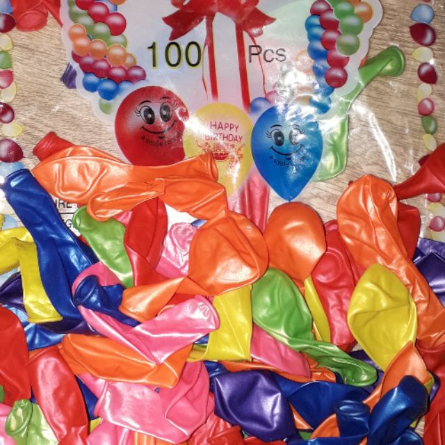 Sét 100 quả bong bóng xi loại tròn nhiều màu sắc khi bơm 36cm