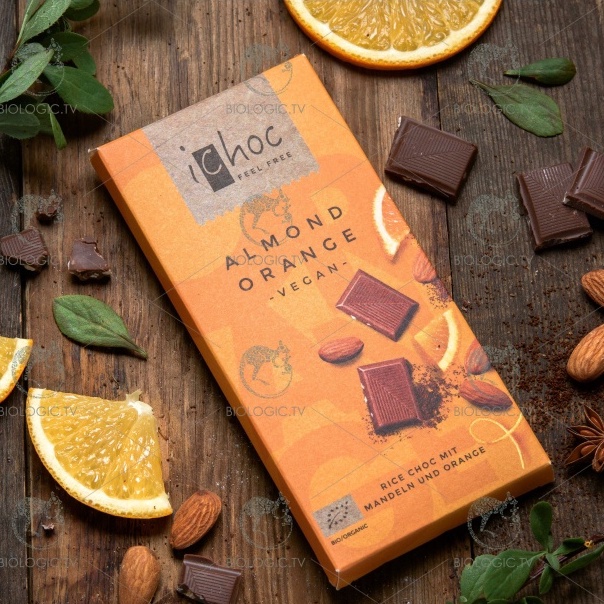 Socola hữu cơ thuần chay vị cam và hạnh nhân (Almond Orange) - iChoc
