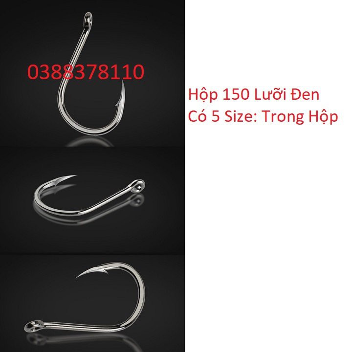 Lưỡi Câu Lưỡi Hộp 150 Lưỡi Đen