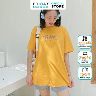 Áo phông hoạ tiết chữ bear Friday