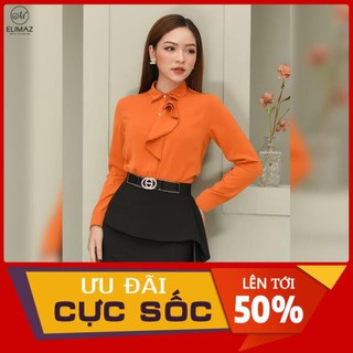 Áo Sơ Mi Nữ Chất Liệu Tằm Cao Cấp, Mẫu Áo Kiểu Nữ Cổ Đức Siêu Đẹp Eli_ EA20.141