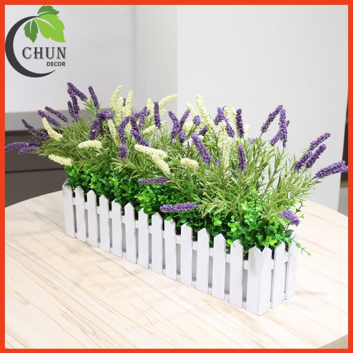 Hoa giả, hàng rào hoa cắm sẵn 50cm trang trí ban công, trang trí chân tường, cửa sổ, giỏ hoa hàng rào trang trí tường
