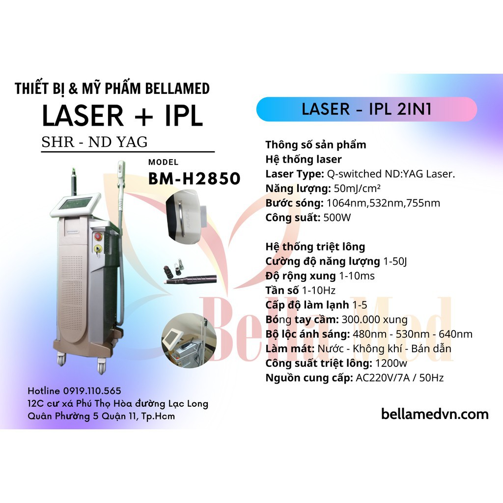 Máy Laser - triệt lông IPL 2in1 BM-H 2850